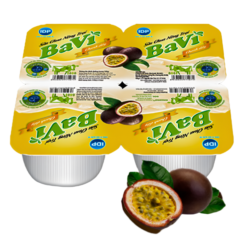 Ba Vi Yoghurt Passion Fruit ຂະໜາດ 100g ຊອງ 4pcs