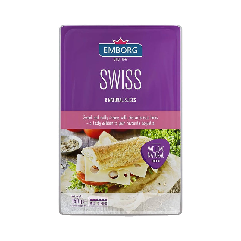 Emborg Swiss Natural Sliced Cheese 150g
