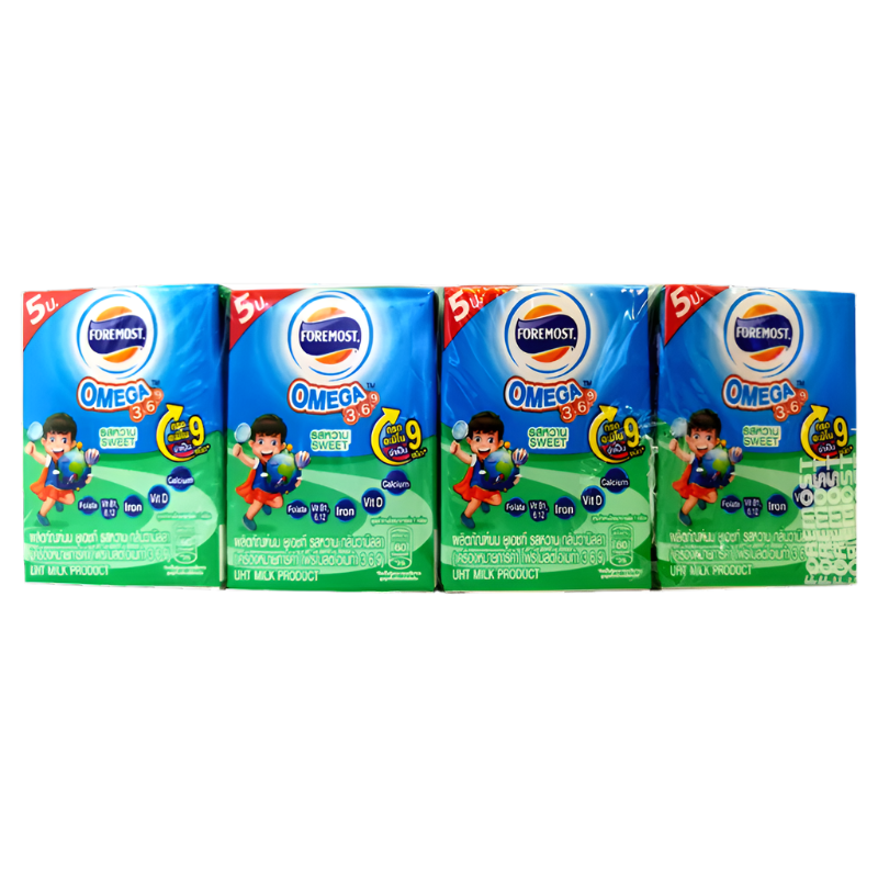 Foremost Omega 3 6 9 Sweetened Vanilla Flavoured UHT Milk Product 90ml Pack of 4 boxes