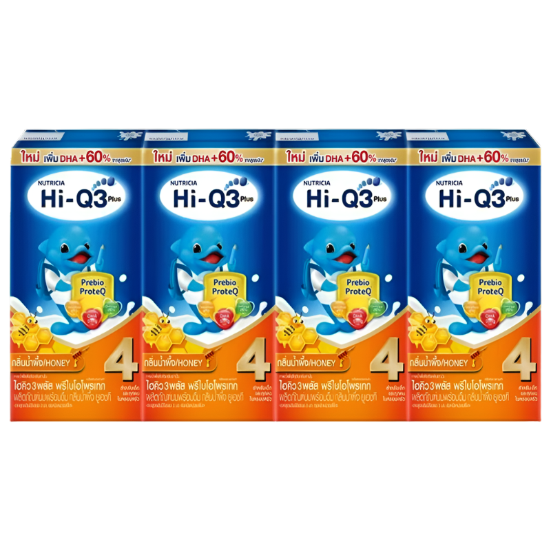 Hi-Q 3 Plus Prebio ProteQ Honey Flavoured UHT Milk Product Formula 4 Size 110ml Pack of 4boxes