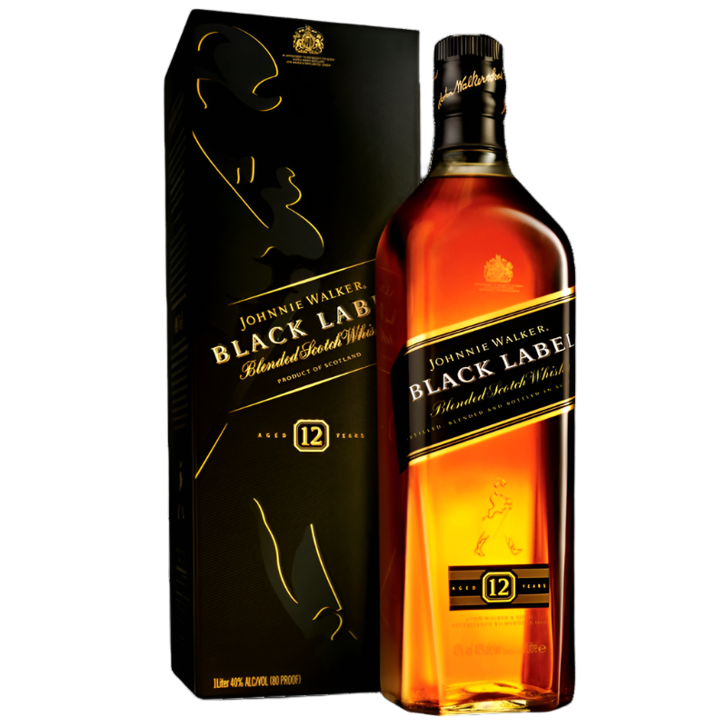 Johnnie Walker Black Label Blended Scotch Whisky Size 1L