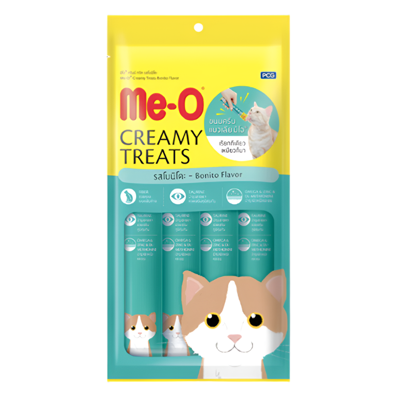 Me-O Creamy Treats Bonito Flavor 15g ຊອງ 4 ຊອງ