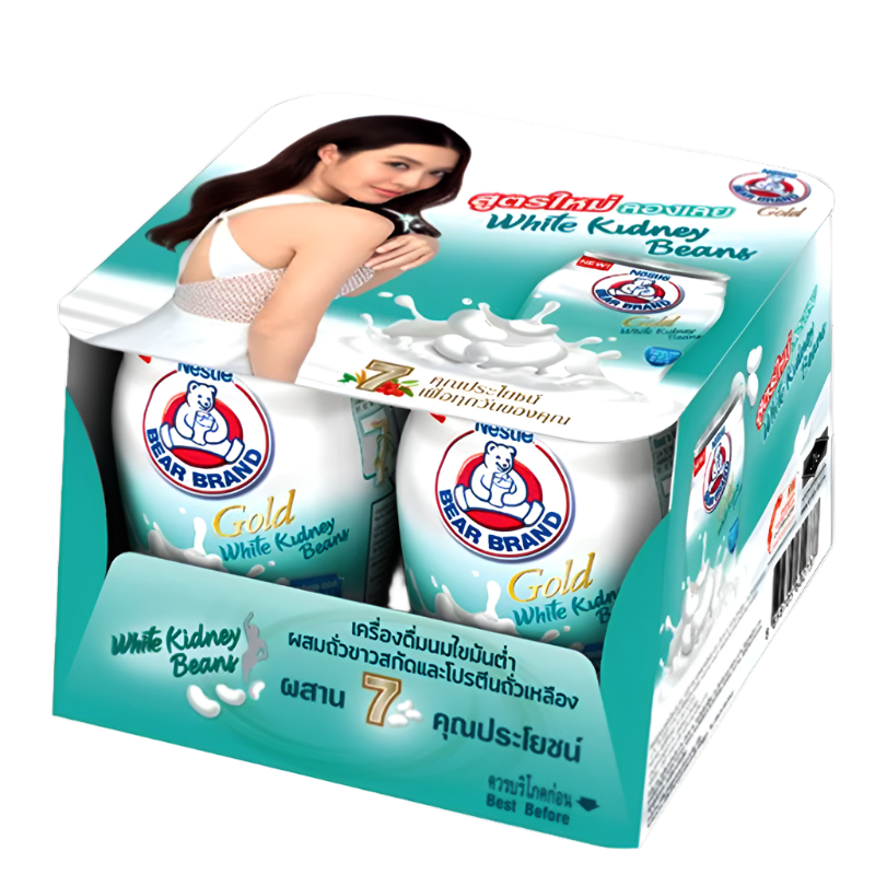 Nestle Bear Brand Gold Milk White Kidney Beans 140ml Pack of 4 canned