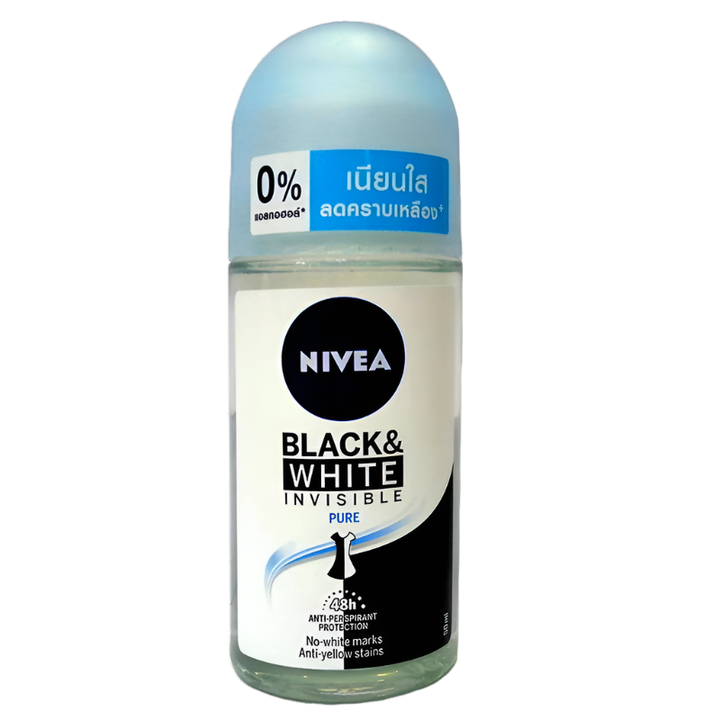 Nivea Black & White Invisible Pure Roll-on Deodorant 48h Anti-Perspirant Protection Size 50ml