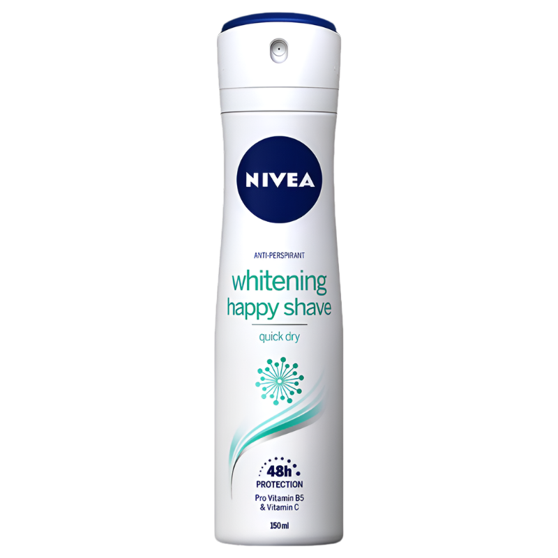 Nivea whitening happy shave Spray Deodorant 48h Protection Pro Vitamin B5 & Vitamin C Anti-Perspirant Size 150ml