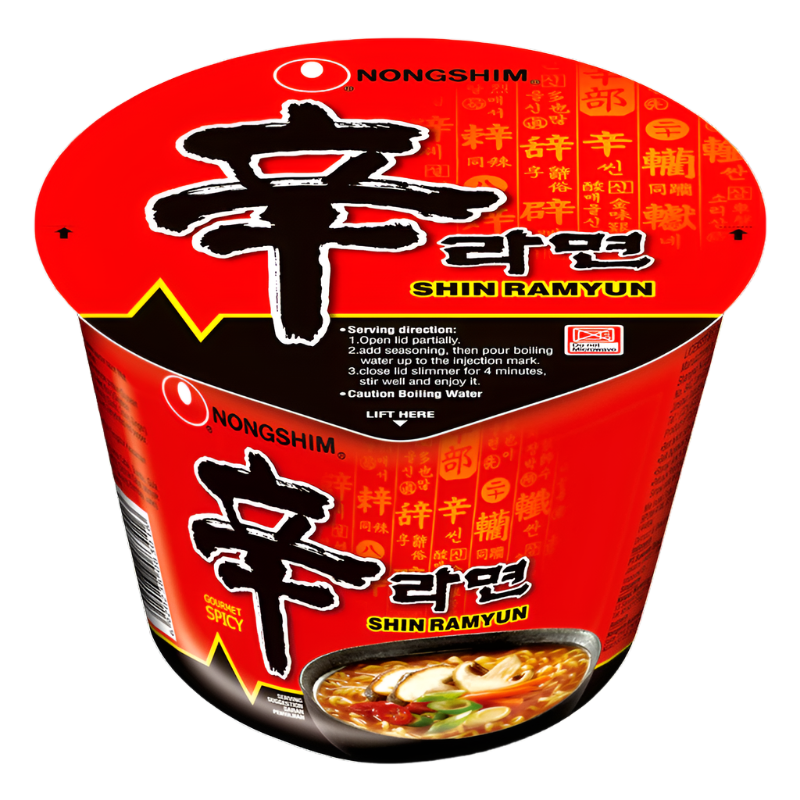 Nongshim Shin Ramyun instant big bowl noodles Flavor Mushrooms & Beef Size 114g
