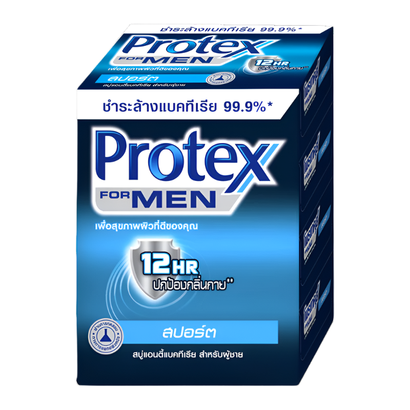 Protex For Men 12HR Sport Bar Soap Anti-Bacteria Size 70g Pack of 4Pcs
