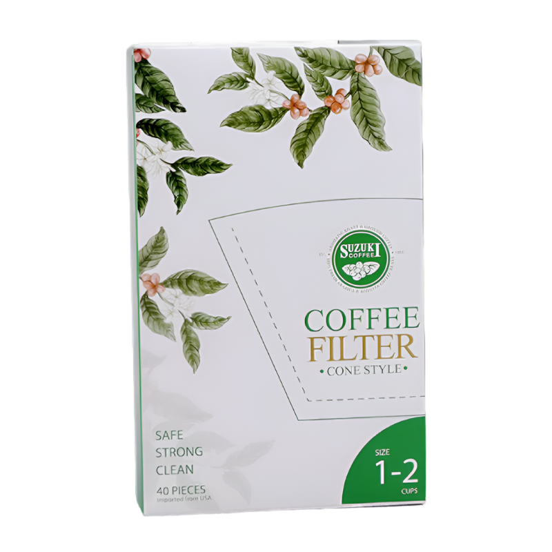 Suzuki Coffee Filter paper Cone Style Size 1-2 cups Pack 40 pieces