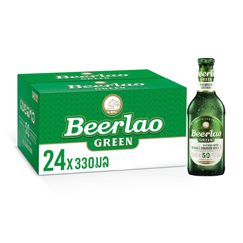 BEER LAO GREEN BOX 330 ml OF 24 BOTTLES