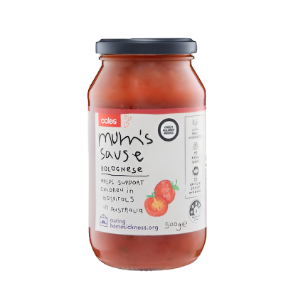 Coles Pasta Sauce Mum's Bolognese 500g