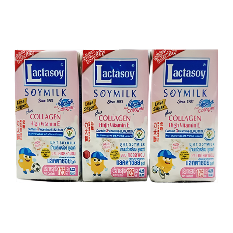 lactasoy UHT soy milk light collagen 125ml pack of 6boxes