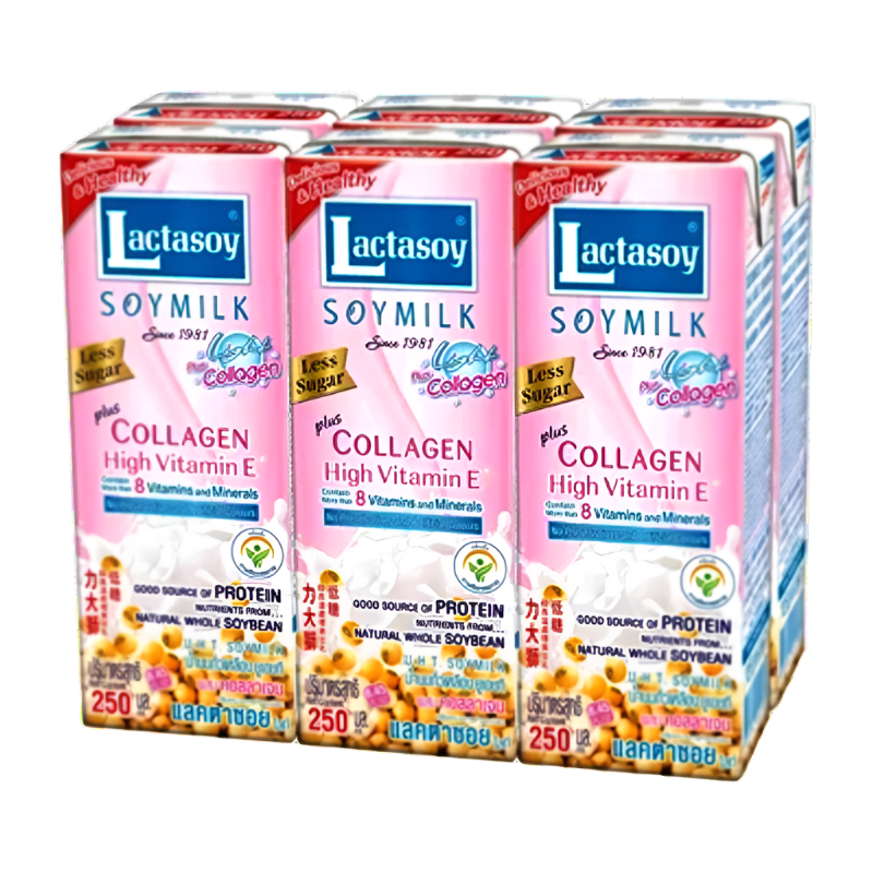 lactasoy UHT soy milk light collagen 250ml Pack of 6boxes