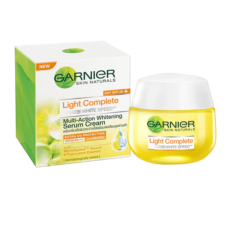 Garnier Bright Complete Vitamin C Serum Cream UV, 23g How to use: Step 1: Cleanse your face with a gentle face wash (You can use Garnier Bright Complete Face Wash). Step 2