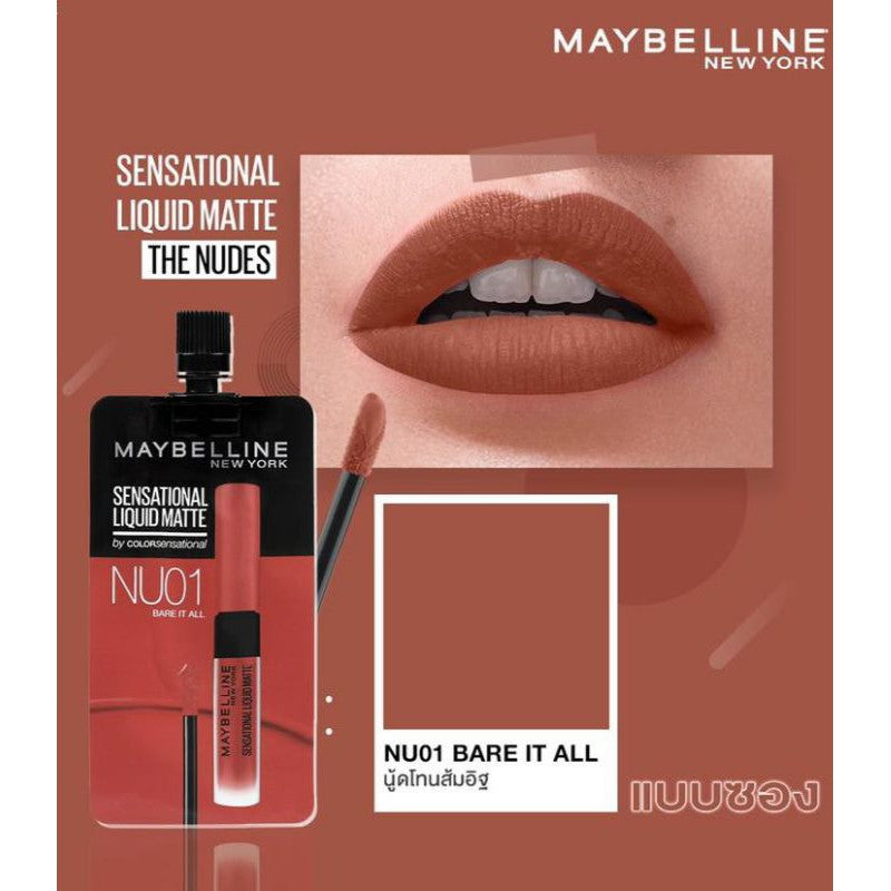 Maybelline Sensational liquid Matte 2 ml. ( NU01 bare it all )