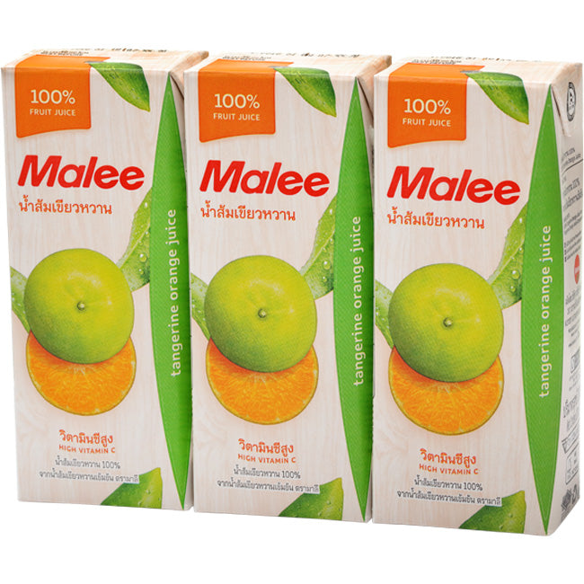 Malee 100% Orange Tangerine Juice Size 200ml pack 3pcs