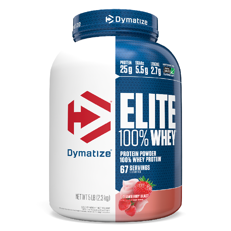 Dymatize Elite 100% Whey Protein Straberry Blast NET WT 5LB (2.3KG)