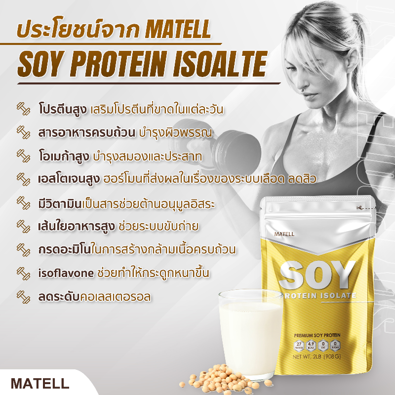 MATELL SOY PROTIEN ISOLATE PREMIUM SOY PROTIEN NET WT 908g