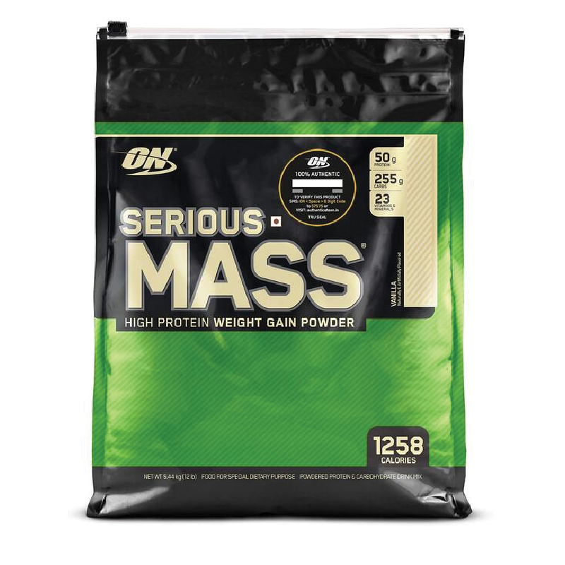 ໂພຊະນາການ MASS VANILLA FLAVOUR NET WT 12LB (5.45KG) 16 ການບໍລິການ