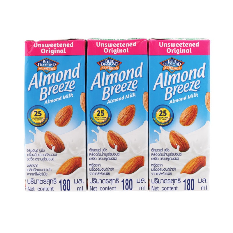 Blue Dimond Almond Breeze Unsweetened 180ml. Pack 3pcs