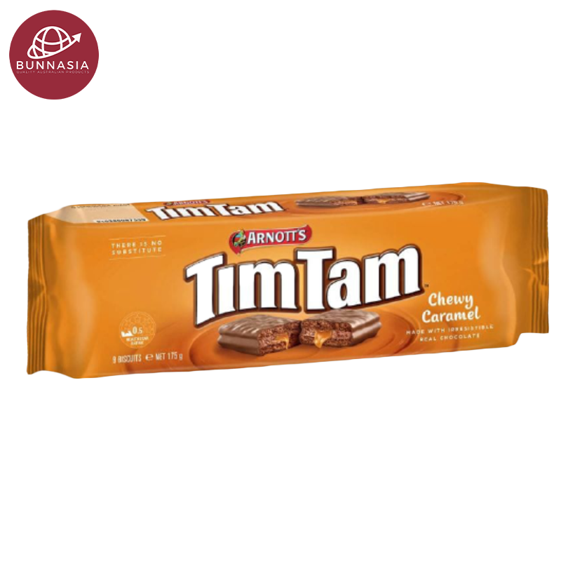 Arnott's Tim Tam Chocolate Biscuits Chewy Caramel Flavor 175g