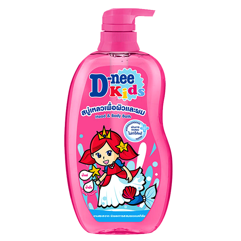 D-Nee Kids Head & Body Bath Berry Cherry Scent ຂະໜາດ 600ml