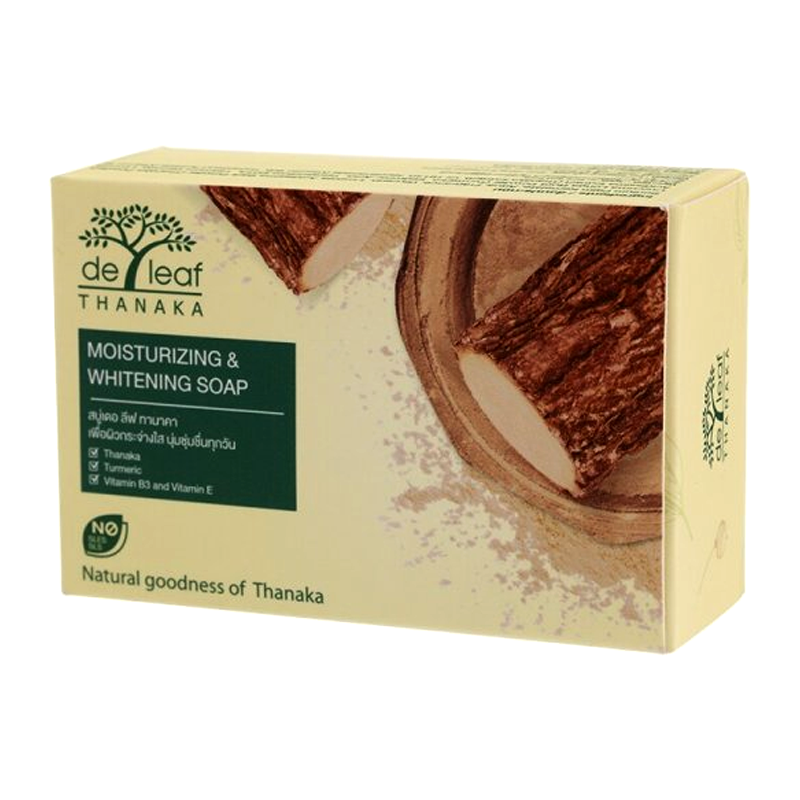 De Leaf Thanaka Moisturizing & Whitening Soap Natural goodness of Thanaka Size 25g