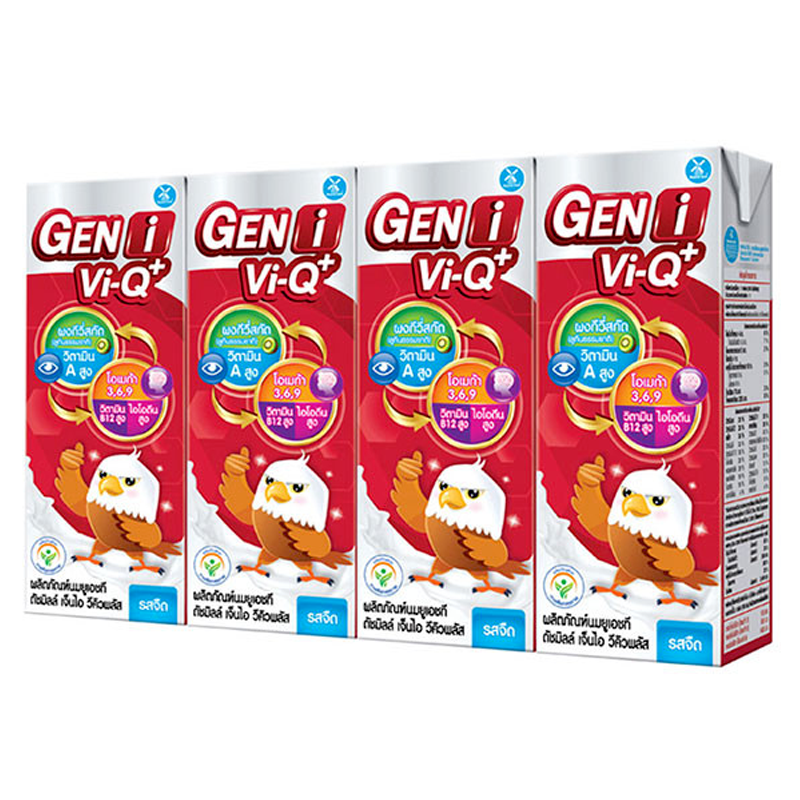 Dutch Mill Gen I Vi-Q plus ຜະລິດຕະພັນນົມ UHT ລົດຊາດບໍ່ມີລົດຊາດ ຂະໜາດ 180ml ຊອງ 4ກ່ອງ