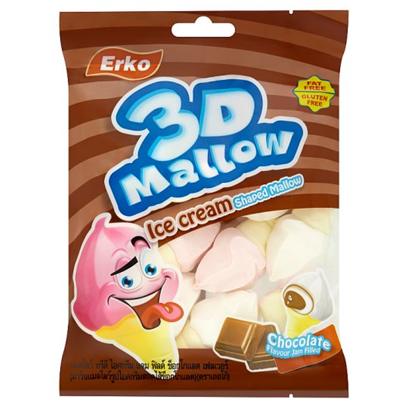Ergo Mallow 3D Chocolate Filled Marshmallow Shaped Ice Cream 80g