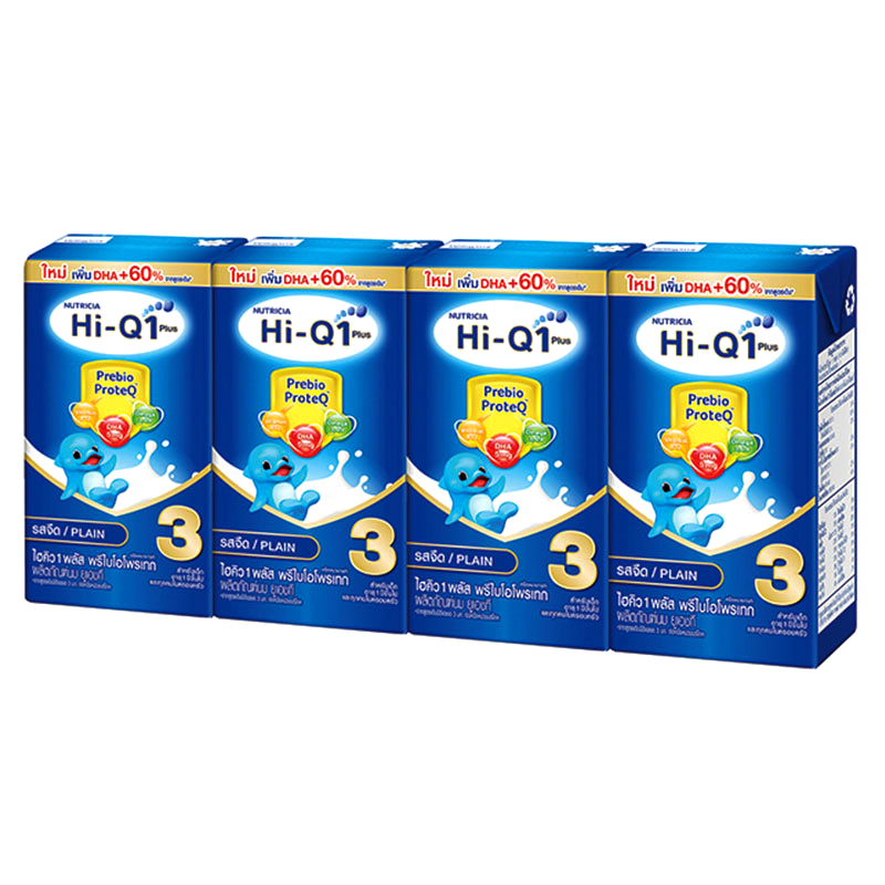 Hi-Q 1 Plus Prebio ProteQ Plain Flavoured UHT Milk Product Formula 3 Size 110ml Pack of 4boxes