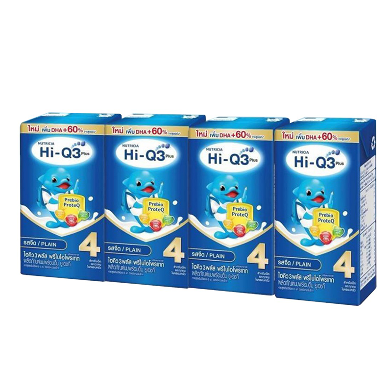 Hi-Q 3 Plus Prebio ProteQ Plain Flavoured UHT Milk Product Formula4 110ml Pack of 4boxes