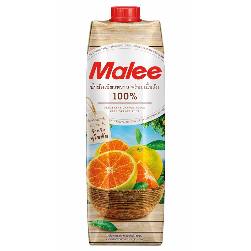 Malee 100% Tangerine Orange Juice with Orange Pulp Size 1L
