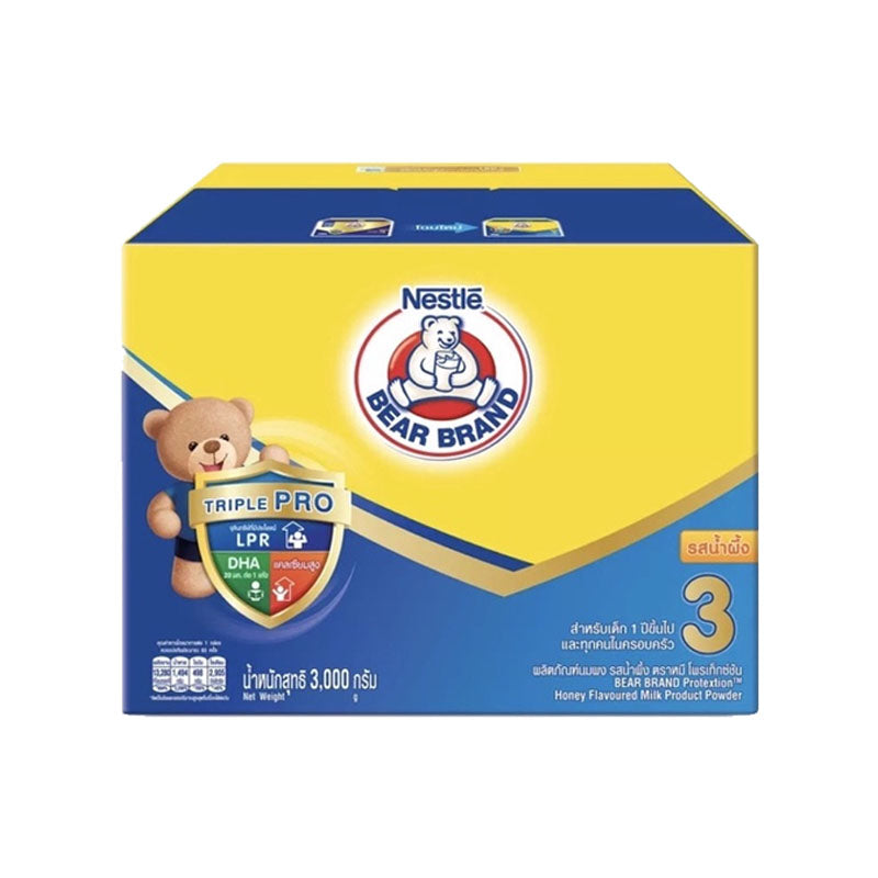 Milk Powder, Bear Brand Protection, Formula 3, Honey Flavor, 3000 g