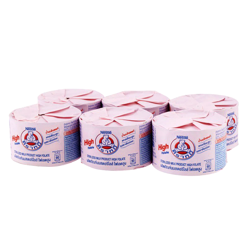 ນົມເນສເລ່ ກາໝີ Nestle Bear Brand Sterilized Milk Product High Folate 140ml Pack of 6 Canned