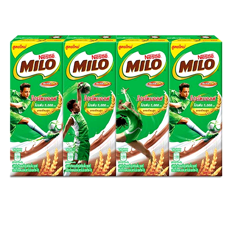 Nestle Milo Activ-Go UHT Milk Chocolate Protomalt 165ml Pack of 4boxes