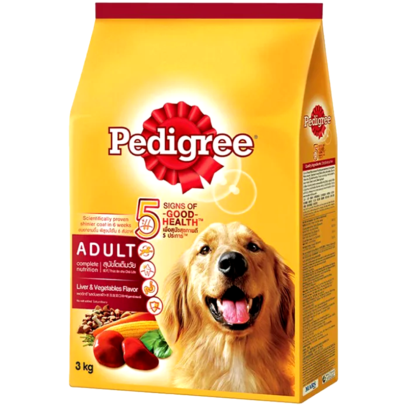 Pedigree ຫົວອາຫານໝາໃຫ່ຍ ຕັບປະສົມຜັກ 3kg