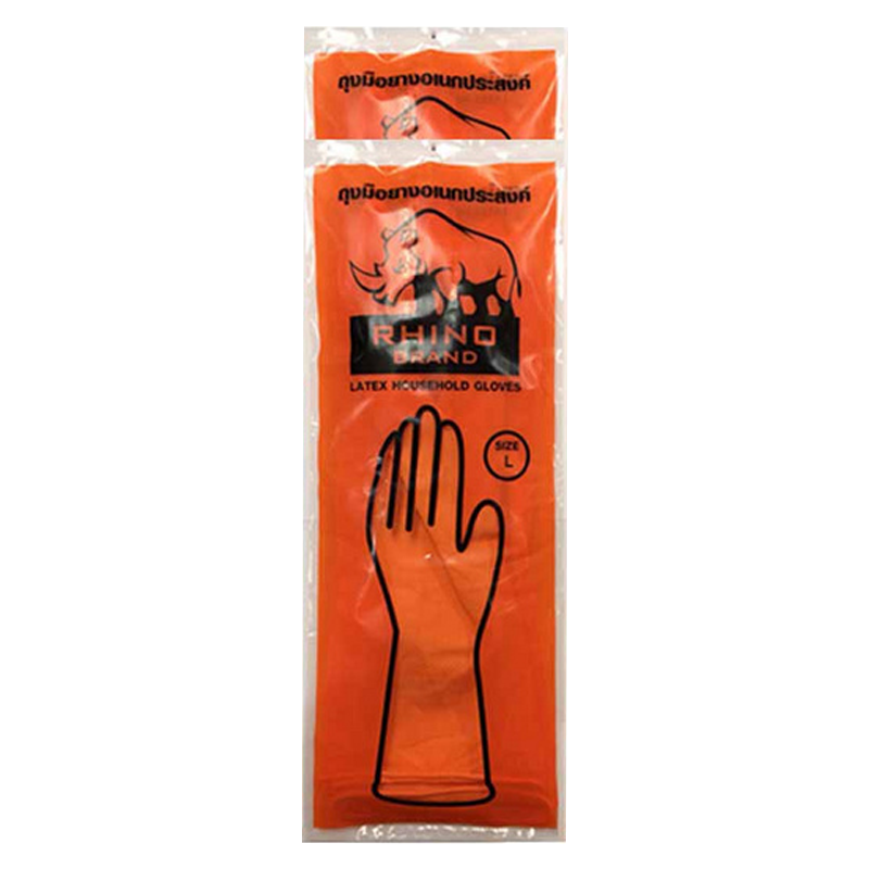 RHINO BRAND Latex Household Gloves Size L Pack 1 pair