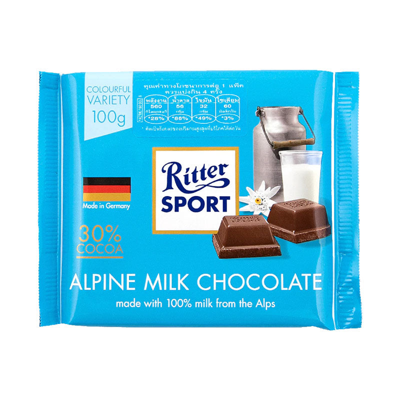 RITTER SPORT ALPINE MILK CHOCOLATE 100g