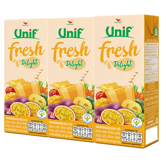 Unif Fresh Delight 40% Mixed Vegetable and Fruit Juice with Passion Fruit Juice 180ml x 3pcs