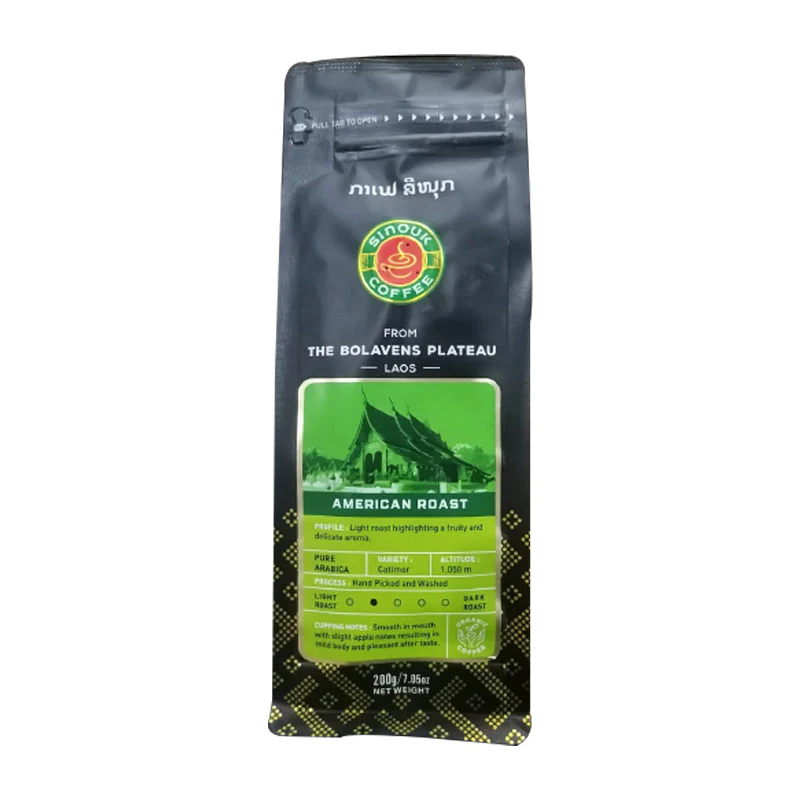Sinouk Coffee American Roast Coffee Beans Size 200g ( Pure Arabica )