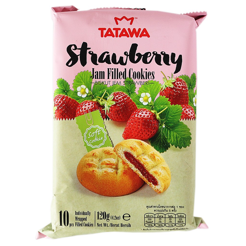 Tatawa Strawberry Jam Filled Cookies Size 120g Pack of 10pcs