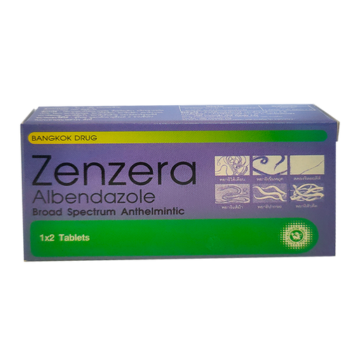 Zenzera Albendazole Broad Spectrum Anthelmintic boxes of 2 tablets