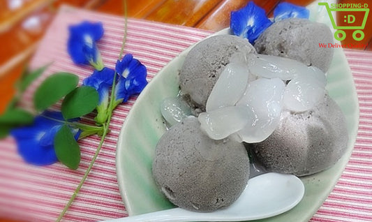 ເມນູກະແລ້ມນ້ຳເຕົ້າຫູ້ງາດຳ