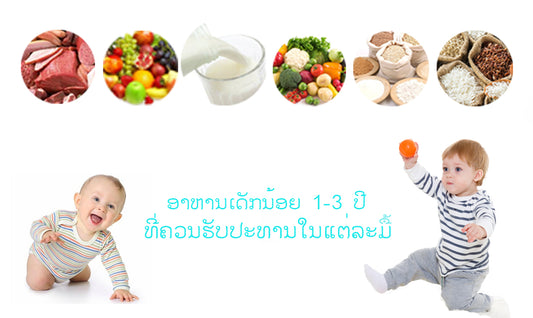 ອາຫານເດັກນ້ອຍ 1-3 ປີທີ່ຄວນຮັບປະທານໃນແຕ່ລະມື້