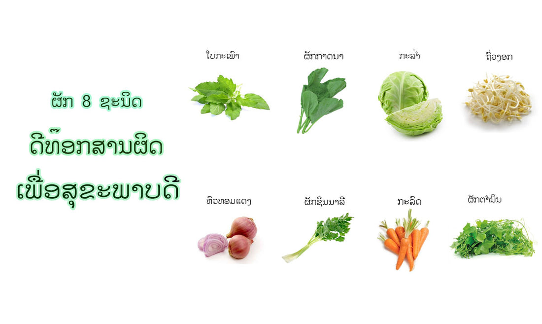 ຜັກ 8 ຊະນິດດີທ໊ອກສານຜິດເພຶ່ອສຸຂະພາບດີ