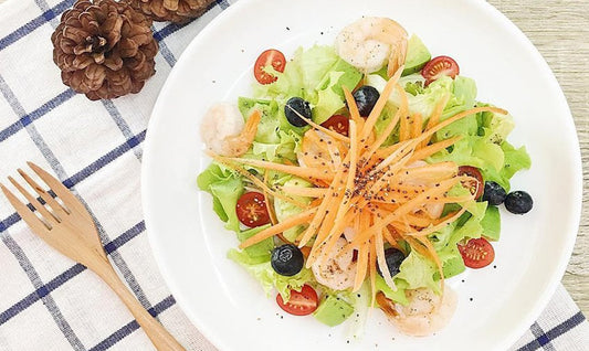 ເມນູອາຫານຄຮີນ (ສະລັດຜັກອາໂວຄາໂດ+ກຸ້ງໝື້ງ)