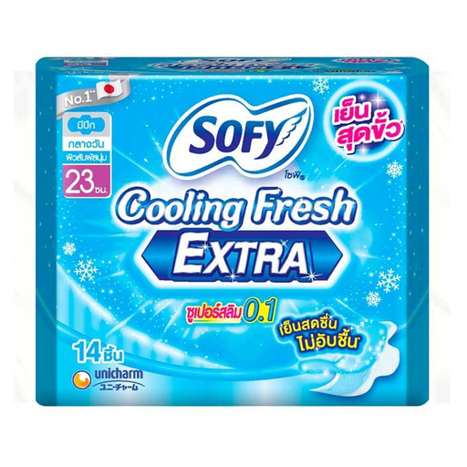 Sofy Cooling Fresh Extra Day Super Slim 0.1 Wing 23 cm. 14 Pcs.