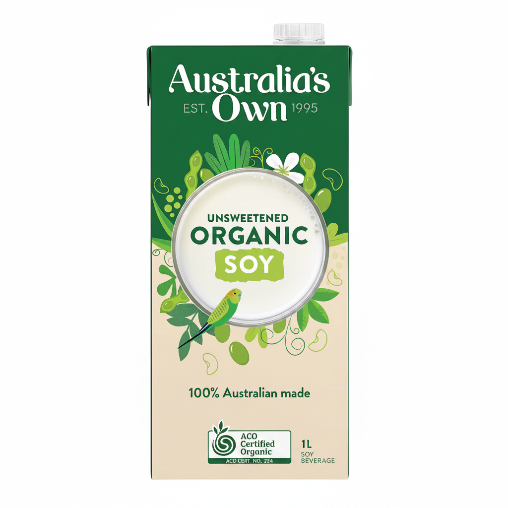 Australia's Own Organic Soy Milk Unsweetened 1L