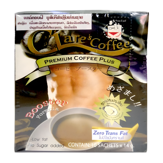 Clare's Coffee Premium Coffee Plus Booster Formula Size 14g boxes of 10 Sachets
