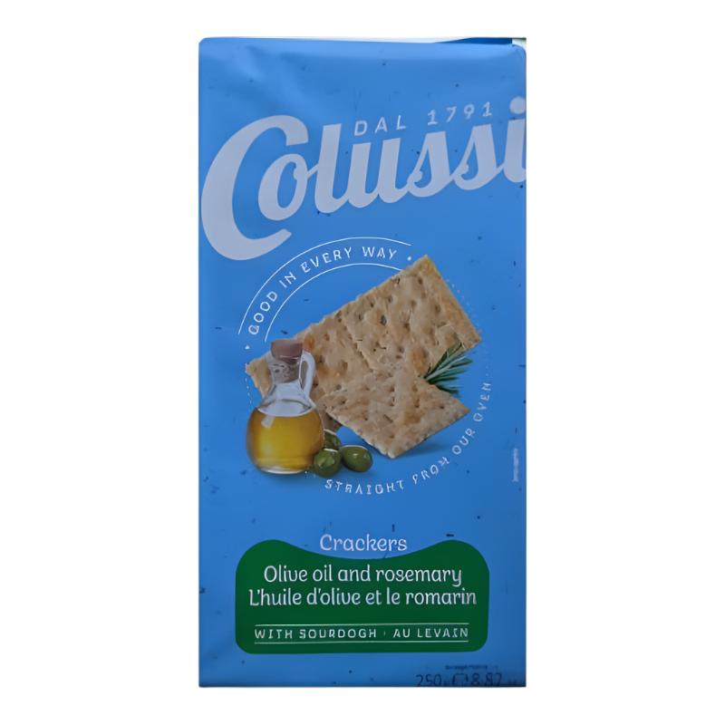 Colussi Crackers ນ້ໍາມັນມະກອກແລະ Rosemary Lhuile Dolive Et Le Romarin 250g