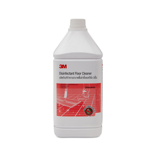 A bottle of 3M Disinfectant Floor Cleaner with Romantic Rose scent, 3.8 liters.